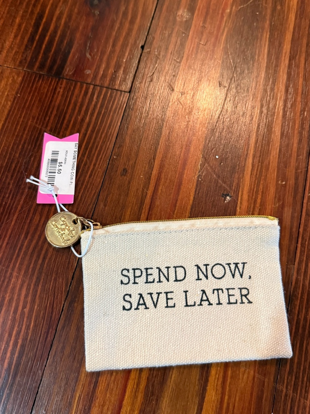 NWT tan and gold coin purse